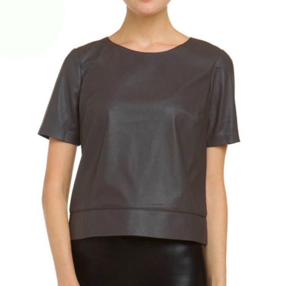 Willow & Clay Nordstrom Faux Leather Top - Medium